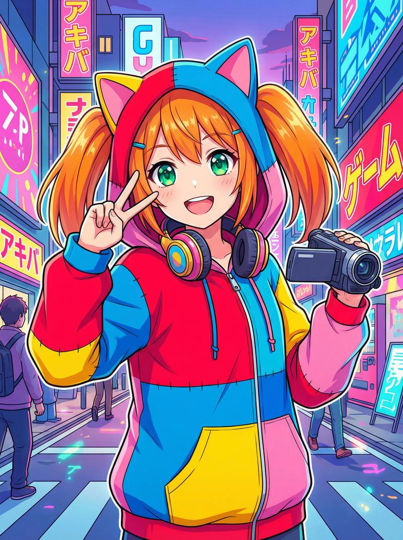 91动漫社区-元气橙发少女Cosplay